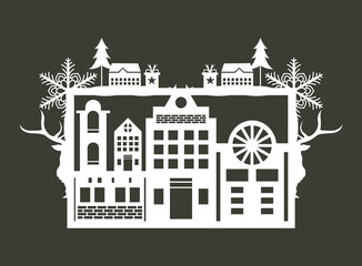 Laser Cut Christmas Wall Sticker Sign