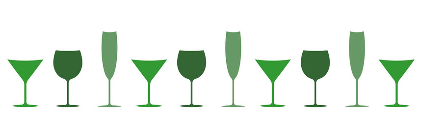 wine glass icon or silhouette. Alcohol symbol. Vector illustration.	
