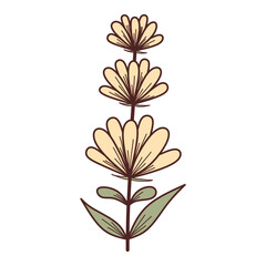 brown simple flat flower element