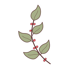 floral and leaves element