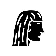 wedding hairstyle female glyph icon vector. wedding hairstyle female sign. isolated symbol illustration