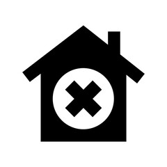 Cancel House Flat Vector Icon