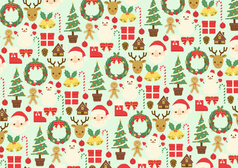 CHRISTMAS icon background digitally drawn illustration
