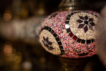 Arabic crystal lamp with hundreds of colored crystals
