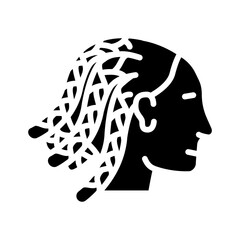 cornrows hairstyle female glyph icon vector. cornrows hairstyle female sign. isolated symbol illustration