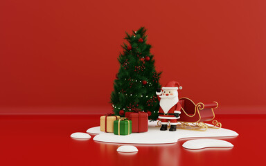 3d illustration of merry christmas 
