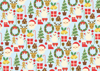 CHRISTMAS icon background digitally drawn illustration