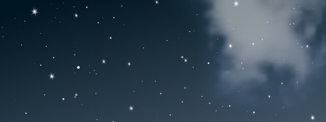 Night sky with clouds and many stars