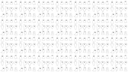 Happy Halloween. Seamless pattern. Scary, cute ghosts.