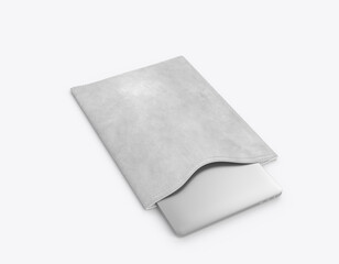 Laptop Leather Case Mockup. 3D render