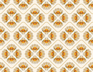 Fabric Pattern Design. Oriental and Vintage Fabric Pattern Design.