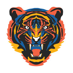 Obraz premium Pop art illustration tiger head