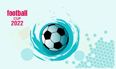 vector illustration football cup, ball graphic design on a blue background with spots, stylish background gradient