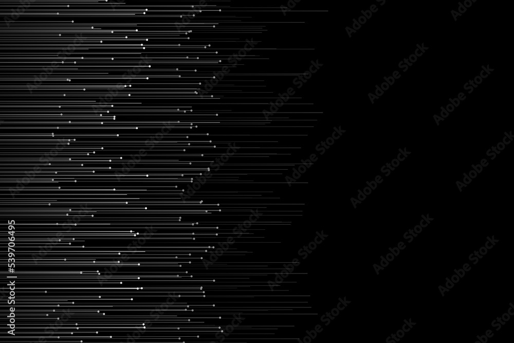 Poster white gradient abstract vector line pattern with dots isolated on a black background. minimalist flo