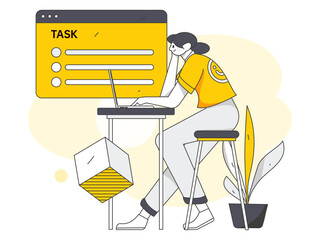 Campus recruitment character flat vector concept operation illustration	