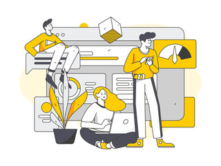 Campus recruitment character flat vector concept operation illustration	