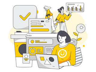 Campus recruitment character flat vector concept operation illustration	