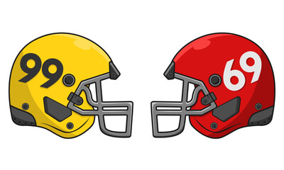 American Football Helmet Vector Icon isolated on white background. Perfect for game store, game developer, game review blog or vlog channel, game fans or community, etc.