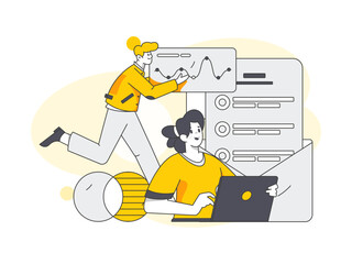 Campus recruitment character flat vector concept operation illustration	