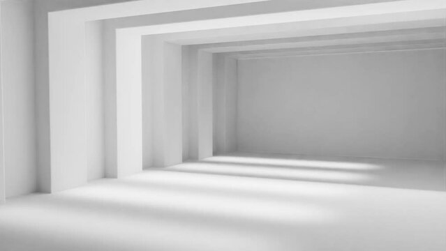 pencil hand drawing white and gray empty corridor architecture design with lights gradually turn off. 4K UHD video footage