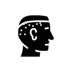 short cut hairstyle male glyph icon vector. short cut hairstyle male sign. isolated symbol illustration