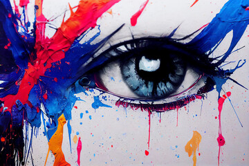 Painting human eye