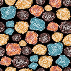 Seamless flowers pattern, floral design, textile print.