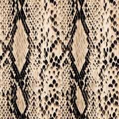 Seamless snake texture, python pattern. - obrazy, fototapety, plakaty