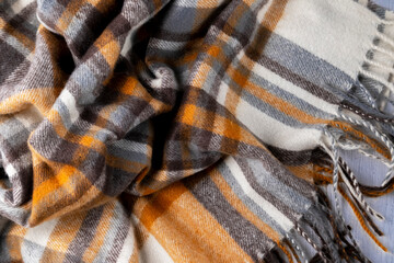Fashionable seamless woolen cloth, warm modern textile close up view