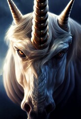 Hyper-realistic unicorn ready to fight