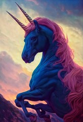 Hyper-realistic unicorn ready to fight