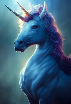 Fototapeta Hyper-realistic unicorn ready to fight