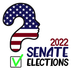 United States Senate elections. Question from the American flag in the form of a human profile.
