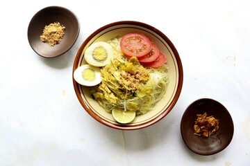 Soto Lamongan is a dish of Soup Lamongan, East Java, Indonesia. made of chicken, vermicelli, egg,...