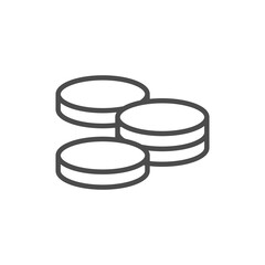 Stack of coins or casino chips flat icon for games and apps