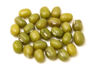 Mung beans on white background