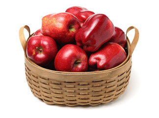 Red apples isolated on white background