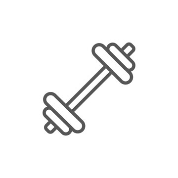 Dumbbell or dumbells weight training equipment flat vector icon for exercise apps and websites. Gym equipment