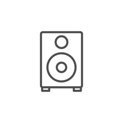 home speaker icon, simple style. subwoofer icon on white. Speaker sound system icon line style isolated on white background. Vector