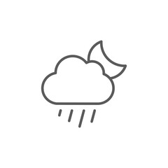 cloud rain moon icon, rainy night icon, weather icon