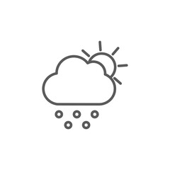 cloud sun with snow icon, weather icon