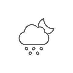 cloudy night with snow icon, weather icon