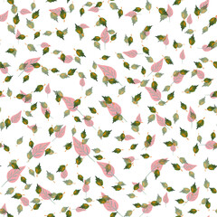 Bright autumn leaves pattern. Watercolor hand drawn ornament.