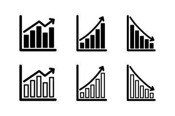 Graph icon. Business finance investment. Black color. Vector sign.