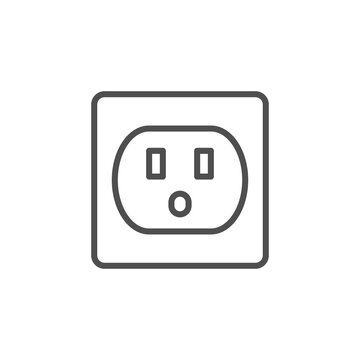Electricity socket power plug vector illustration icon. Power electric socket icon