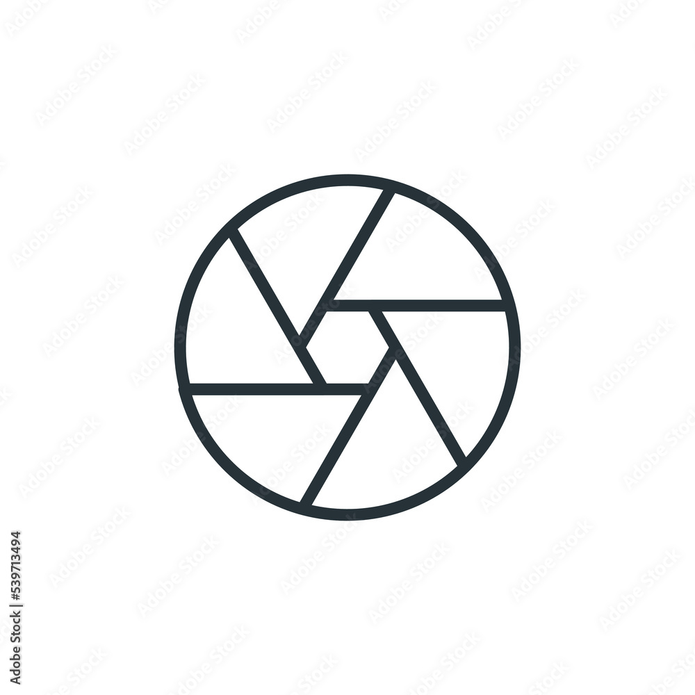 Poster camera icon simple vector with white background. camera shutter icon. aperture camera shutter icon. 