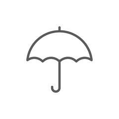 Umbrella outline icon. linear style sign for mobile concept and web design. Rain protection simple line vector icon. Symbol, logo illustration. Pixel perfect vector graphics
