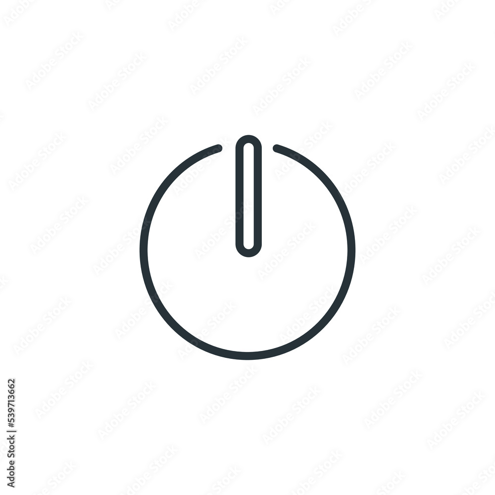 Poster on off switch vector icon, start push power button isolated on white background. start icon. power i