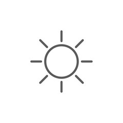 line Sun Icon for Brightness, Intensity Setting icon Vector