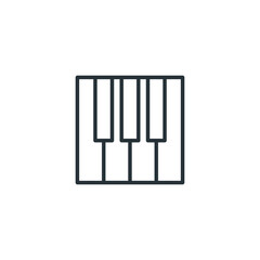 Piano keys outline icon, modern minimal flat design style, vector illustration